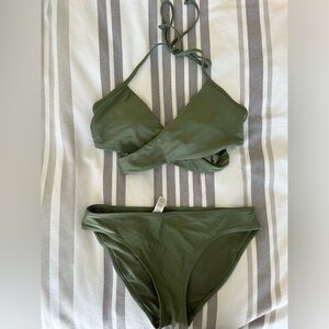 Aerie wrap bikini.  Olive Green.  Size M.